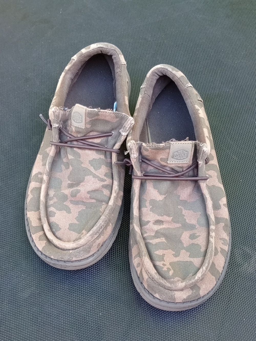 Hey Dude Camo Slip-On Loafers in Olive Brown